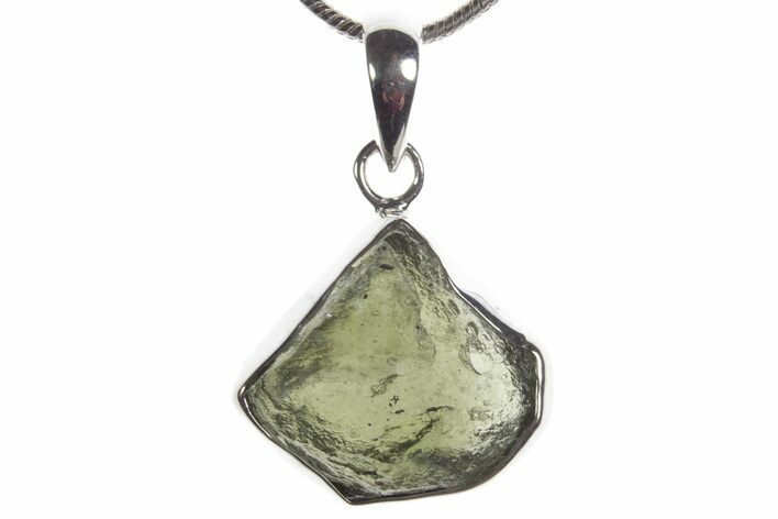 Green Moldavite Tektite Pendant ( g) - Czech Republic #353933